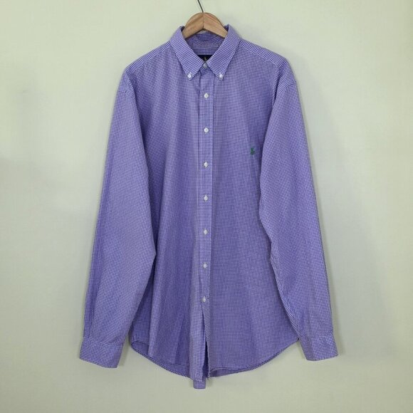 Ralph Lauren Shirt Mens XLT Multicolor Plaid LS Pony Button Down Classic Cotton - Picture 14 of 15